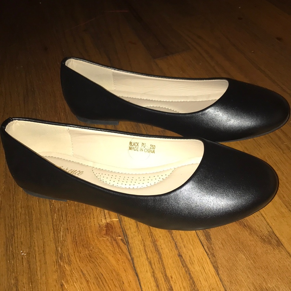 Leather Black Ballet Flats